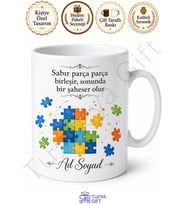 Puzzle Sever İçin Kişiye Özel Baskılı Kupa Bardak Hediye