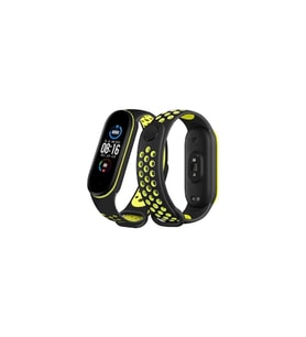 Xiaomi Mi Band 7 Spor Delikli Kordon - Siyah-yeşil