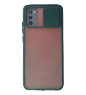 Durukar® Samsung Galaxy A03S Kılıf Palm Buzlu Kamera Sürgülü Silikon - Yeşil