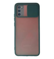 Durukar® Samsung Galaxy A03S Kılıf Palm Buzlu Kamera Sürgülü Silikon - Yeşil