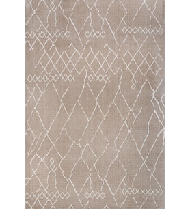 Bej Vizon Kahve Geometrik Desenli Dijital Baskı Modern Salon Halısı Kaymaz Taban Bohem Stil