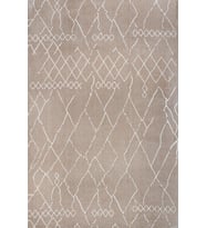 Bej Vizon Kahve Geometrik Desenli Dijital Baskı Modern Salon Halısı Kaymaz Taban Bohem Stil