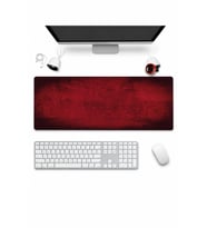 SonicTouch Klavye Mousepad 32x70cm Dikişsiz Pürüzsüz Sıvı Geçirmez Kaymaz Taban Kızıl Doku