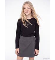 LCW Kids Siyah Bisiklet Yaka Basic Kız Çocuk Tişört