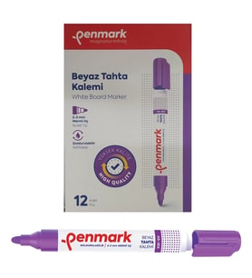 Penmark Beyaz Yazı Tahtası Kalemi Lila Renk (12 Adet)