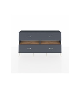 Arges Konsol 2 Raflı 4 Çekmeceli  176x30x99 Antrasit-Çam/Antrasit