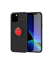 İphone 12 Kılıf Range Yüzüklü Silikon - Siyah-kırmızı