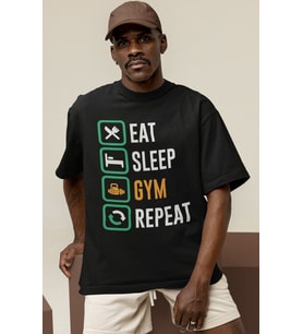 Tasarım Fitness Bodybuilding Sporcu Gym Baskılı Unisex Oversize Tişört