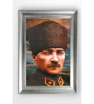 Gümüş Çerçeveli Atatürk Tablo cv1112