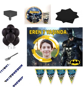 Hayaller Dükkanı 8 Kişilik Afişli Hediyeli Batman Doğum Günü Parti Seti