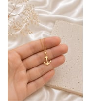 Kişiye Özel Çapa Model Kolye 925K Gümüş (Gold)