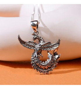 Gümüş Anka Kuşu Kolye 925 Ayar Gümüş Anka Kuşu Figürlü Unisex Kolye