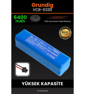 Grundig Vcr 6330 6400mAh Robot Süpürge Bataryası - Yüksek Yoğunluklu Li-ion Hücre