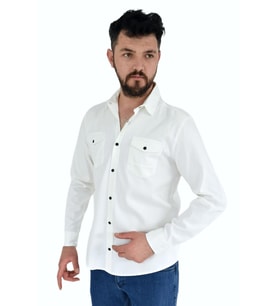 Erkek Spor Gömlek Silim Fit 9821 BGL-ST02720 (Beyaz)