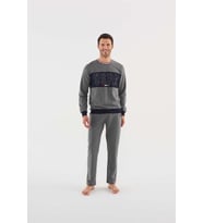 U.s Polo Assn 18616 Erkek Antrasit Melanj Pijama Takım