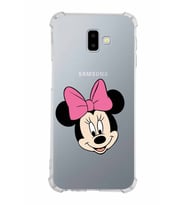 Samsung Galaxy J6 Plus  Köşe Korumalı Antişok Kapak Minnie Mouse Tasarımlı Şeffaf  Kılıf