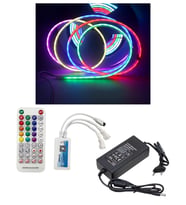 10 Metre 12 Volt 6x12 mm 120 Ledli Argb Pixel Neon SP611E Bluetoothlu Sese Duyarlı Çift Çıkış Kumand