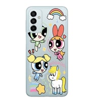Samsung Galaxy M13 Uyumlu Powerpuff Girls Desenli Şeffaf Telefon Kılıfı