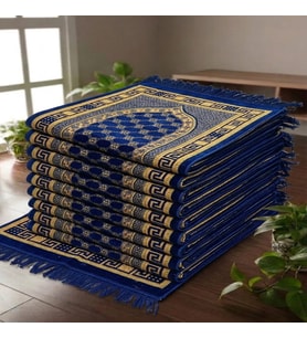 10 Adet Kadife Seccade Lacivert (70cmx110cm 400gr) Hac Ve Umre Hediyesi