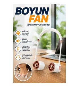 Katlanabilir USB Şarjlı Asılabilir Mini Fan 3 Kademeli Sessiz Kişisel Serinletici