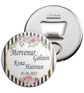 Eskitme Desenli Kına Gecesi Hediyelik Magnet Açacak 24 Adet