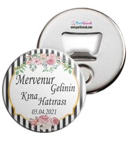 Eskitme Desenli Kına Gecesi Hediyelik Magnet Açacak 24 Adet