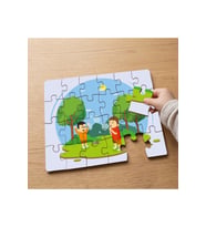 Ormanda Neşeli Arkadaşlar Tasarımlı 24 Parça Ahşap Çocuk Puzzle MPK0278