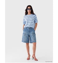 LCW Jeans İndigo Loose Fit Kadın Jean Kargo Şort