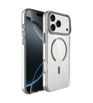 Apple iPhone 17 Pro Uyumlu Kılıf M-safe Şarj Özellikli Airbagli Kamera Standlı Zore Azor Kapak (Koyu Gri)