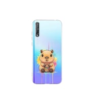 Huawei Y8P ile Uyumlu Splash Kapibara Tasarımlı Şeffaf Silikon Kılıf