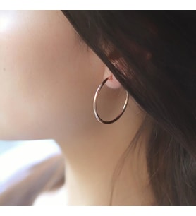 Rose Gold Kaplama Gümüş Halka Küpe