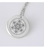 925 Ayar Gümüş  Metatron Disk Kolye