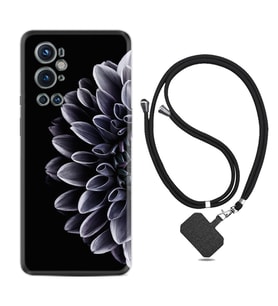 Tecno Spark 9 Pro Kılıf Silikon Boyun Askılı İpli Desenli Silikon Çiçekler 1639