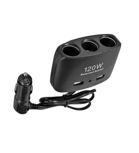 ENERJİ SOKETİ ÇAKMAKLIK ÇOĞALTICI 3 GİRİŞLİ ÇİFT USB'Lİ 12V-24V 120W