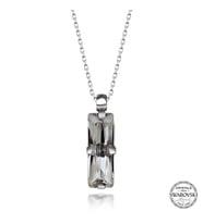 Crystal Taşlı  Baget 925 Ayar Gümüş Kolye