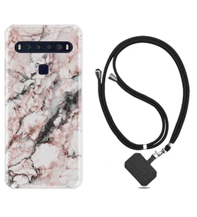 TCL 10L 10 Plus 10SE 20E 20SE 30 L7 Kılıf Boyun Askılı Silikon Colorfull Marble 2 1389