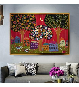 Altın Çerçeveli dekoratif tablo l1442 (Gold)