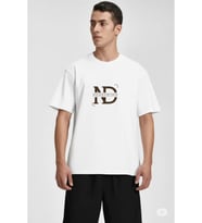 Baskılı Oversize Tişört  Erkek Streetwear T-Shirt (Beyaz)