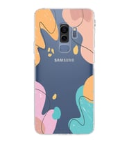 Samsung Galaxy S9 Plus Uyumlu Kamera Korumalı Kapak Karışık Renkler Tasarımlı  Şeffaf Kılıf