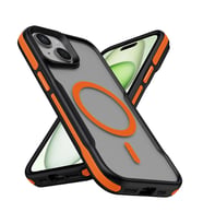 Apple iPhone 14 Plus Kılıf M-safe Şarj Özellikli Renkli Kenar Airbag Şeritli Zore Lamer Kapak