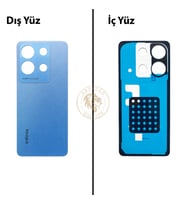 Infinix Note 30 Mavi Uyumlu Arka Kapak Arka Cam Batarya Pil Kapağı Lazer Kesim Back Cover