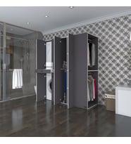 Kenzlife çamaşır-kurutma makinesi dolabı ve giysi dolabı çekmeceli eşari sağ gri 187*160*60  banyo (Beyaz)