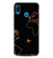 Huawei P20 Lite Mate 10 20 Lite Pro P40 Lite KılıfDesemli Silikon Harita ve Uçak 1777