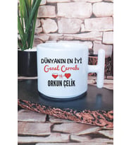 Dünyanın En İyi Genel Cerrahı Baskılı Kişiye Özel Genel Cerrah Hediyelik T Kulplu Latte Fincanı