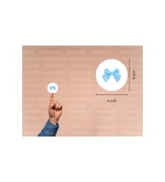 Mavi Kurdele Etiket Fiyonk Baskılı Yuvarlak Mat Çıkartma Round Sticker 4 Cm (45 Adet)