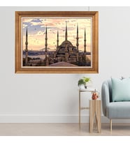 Altın Varaklı Çerçeveli Paspartulu  Tablo sde384 (Gold)