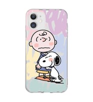 Iphone 11 Uyumlu Snoopy ve Charlie Brown Tasarımlı Şeffaf Telefon Kılıfı