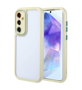 Samsung Galaxy A55 Uyumlu Kılıf Kamera Korumalı Renkli Kenar ve Çerçeve Tasarımlı Zore Vitamin Kapak (Açık Yeşil)