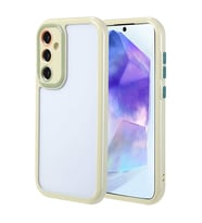 Samsung Galaxy A55 Uyumlu Kılıf Kamera Korumalı Renkli Kenar ve Çerçeve Tasarımlı Zore Vitamin Kapak (Açık Yeşil)