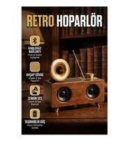 Bluetooth Retro Gramofon Ahşap Tasarımlı Kablosuz Hoparlör Müzik Kutusu